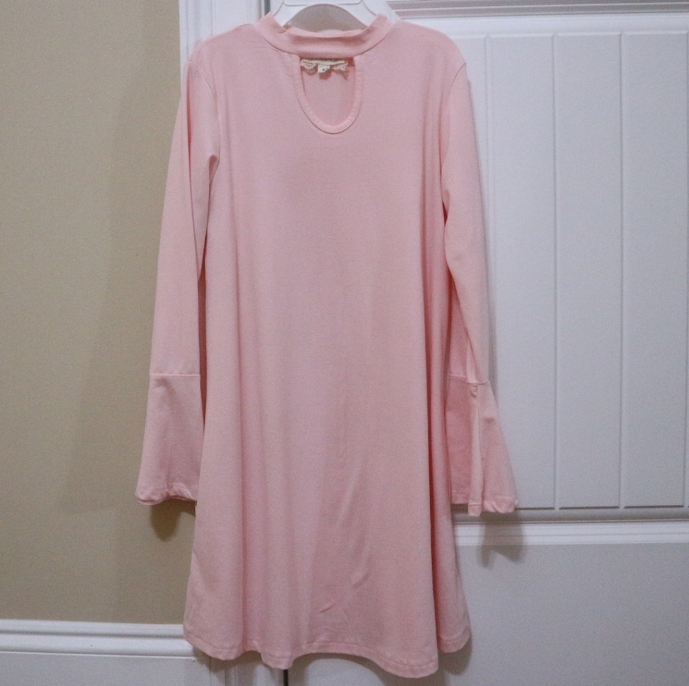 Pink, Neck-cropped Dress